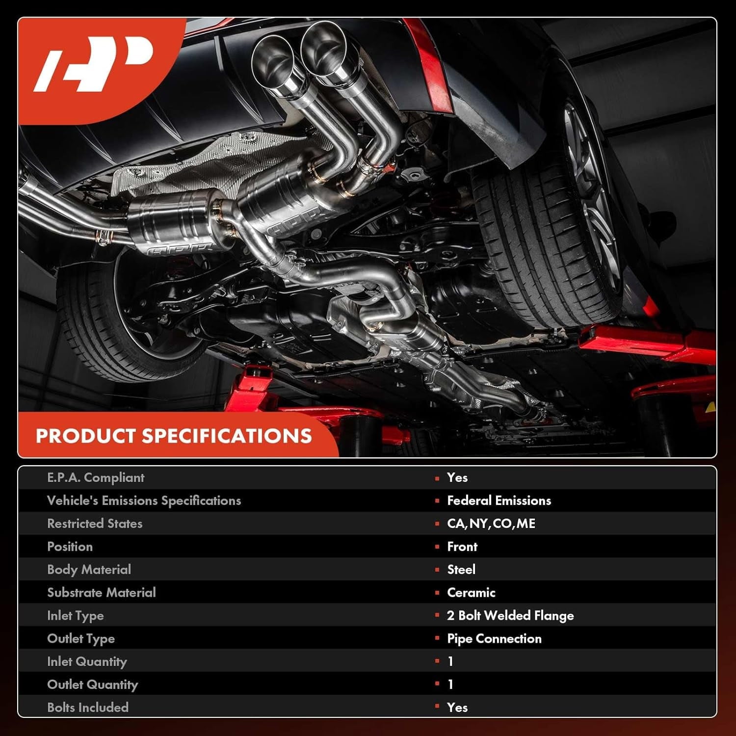 A-Premium Front Catalytic Converter Kit Direct-Fit Compatible with Toyota & Lexus Models - Prius 2010-2015, Prius V 2012-2013, CT200h 2011-2013 - L4 1.8L - E.P.A. Compliant