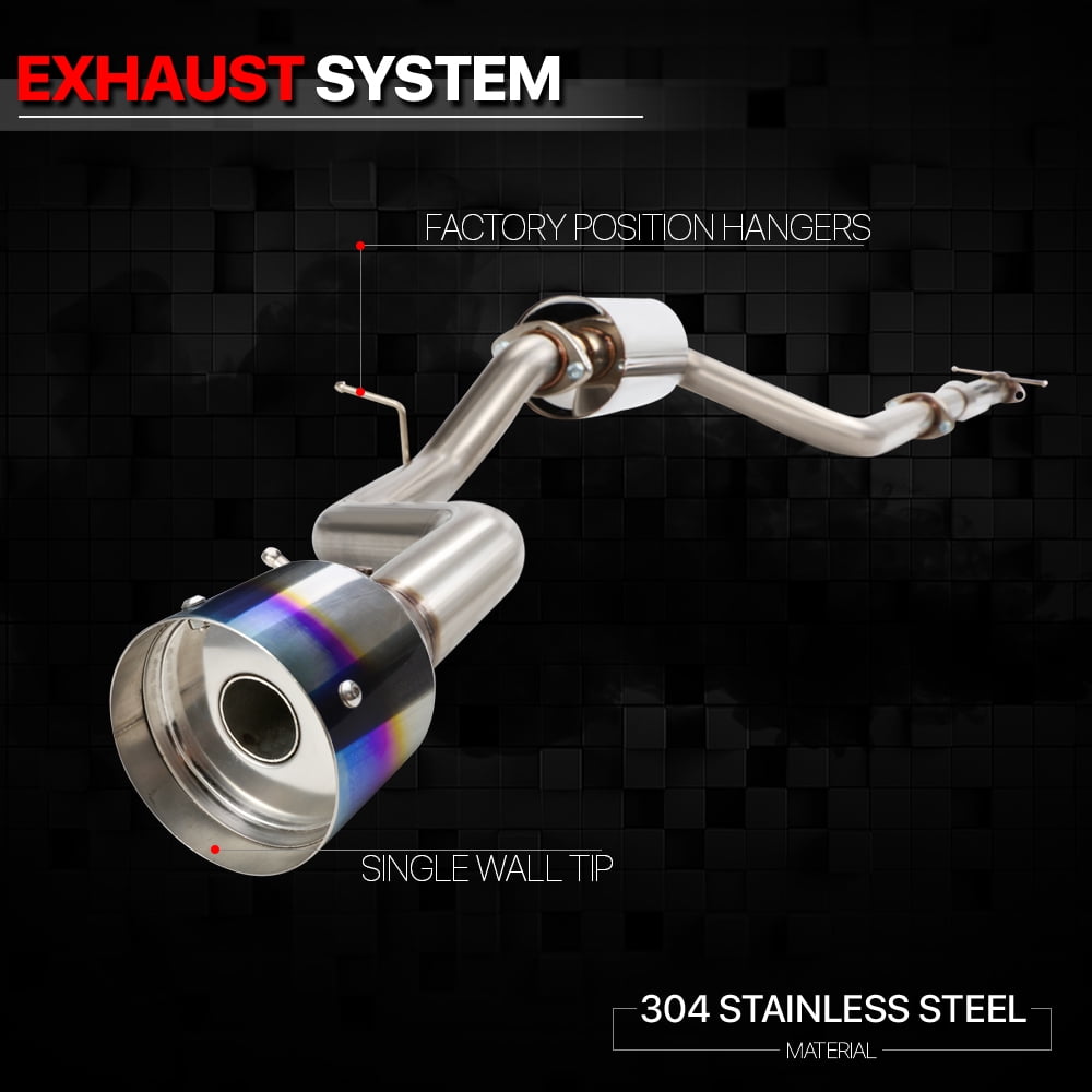DNA Motoring For 00-04 Ford Focus ZX3 ZX5 Cat-Back Exhaust Muffler w/4.5 Titanium Style Tip