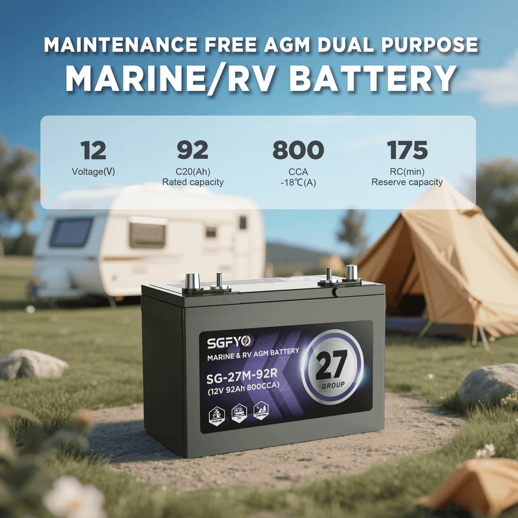 SGFYO Group Size 31M Dual Purpose Marine Battery,12V 105Ah 825CCA 200RC AGM Starter and Deep Cycle RV & Boat Batteries