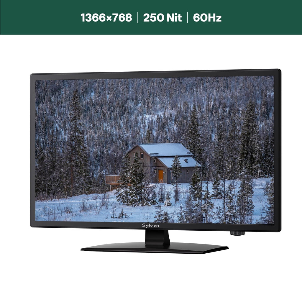 SYLVOX 27 Smart RV TV with Wall Mount, 12 Volt TV with Built-in DVD Player, 1080P Google OS ATSC NTSC WiFi Bluetooth HDMI USB, AC/DC Powered, for RV Camper Van (Trailer Series)