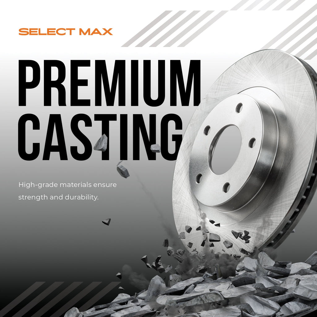 MAX Advanced Brakes - Brake Kit For 2017-2023 Honda CR-V (Excl.l. Hybrid Engine Model)| Carbon Ceramic Brake Pad and Rotor Kit Front and Rear| Geomet Coated Cross-Drilled Brake Rotors
