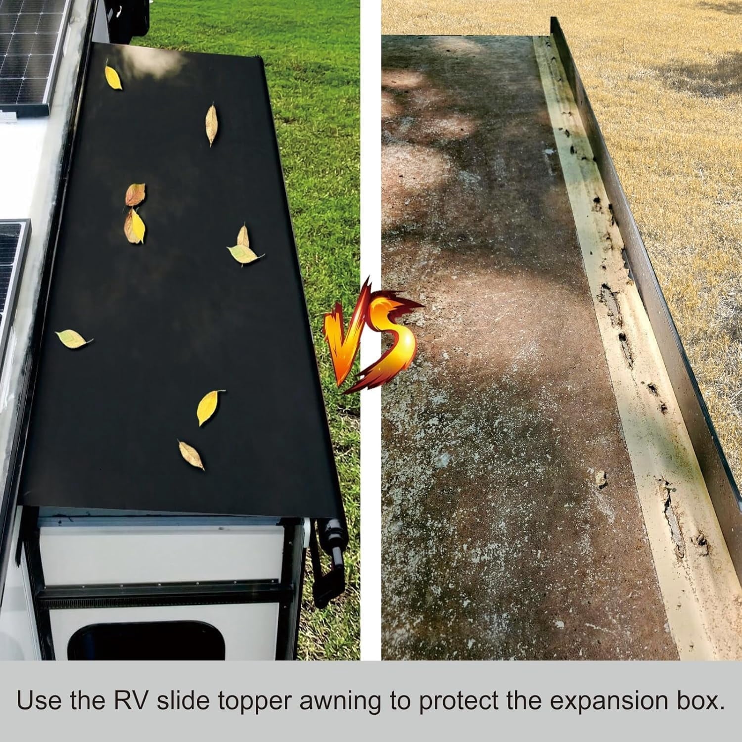 Dulepax RV Slide Out Awning Camper Topper Modular Slide Out Awning Kit for RVs,5th Wheels,Travel Trailers and Motorhomes-White,11'3''(10'7''Fabric)
