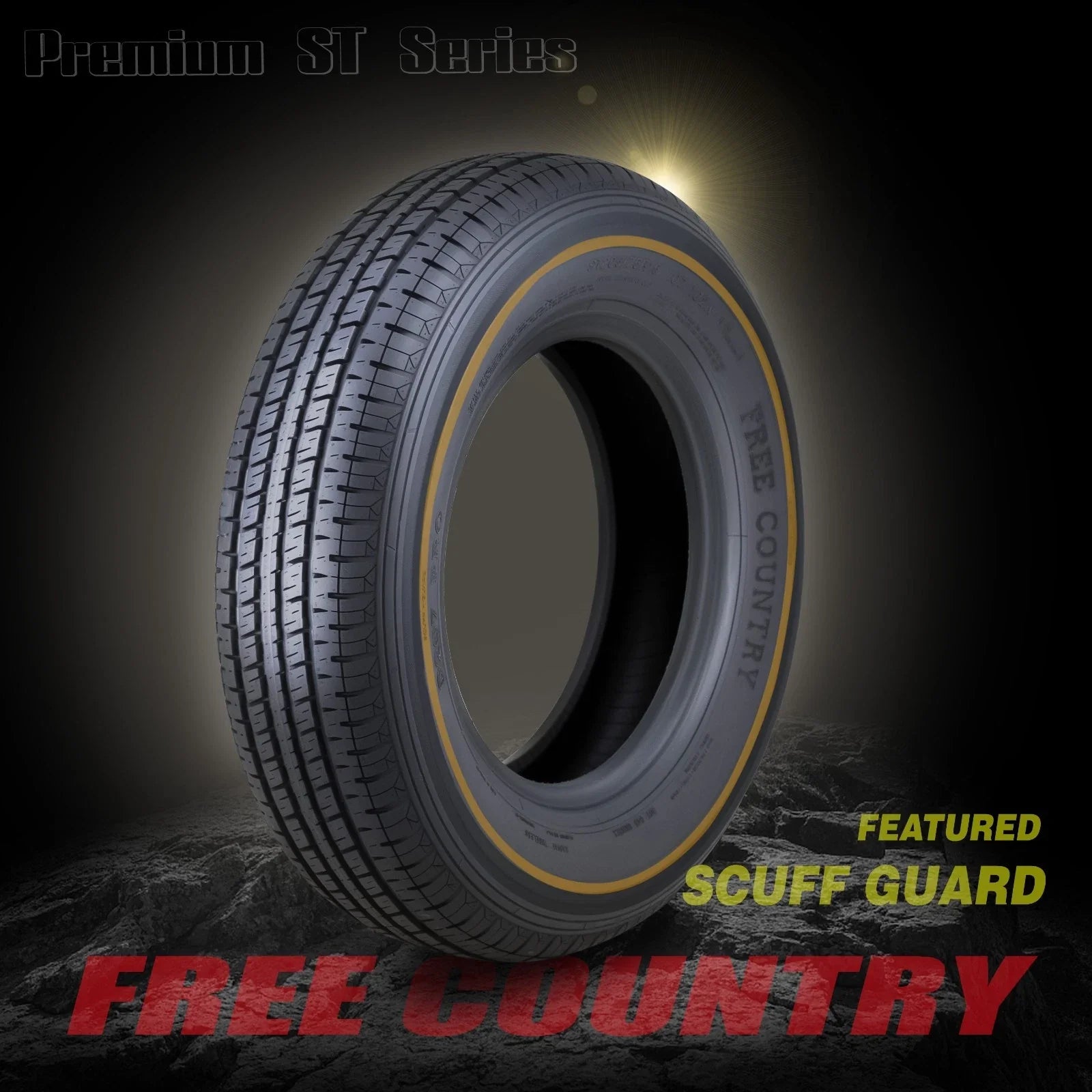Free Country ST 205/75R15 8 Ply /Load Range D w/Scuff Guard Trailer Tires, Set of 4
