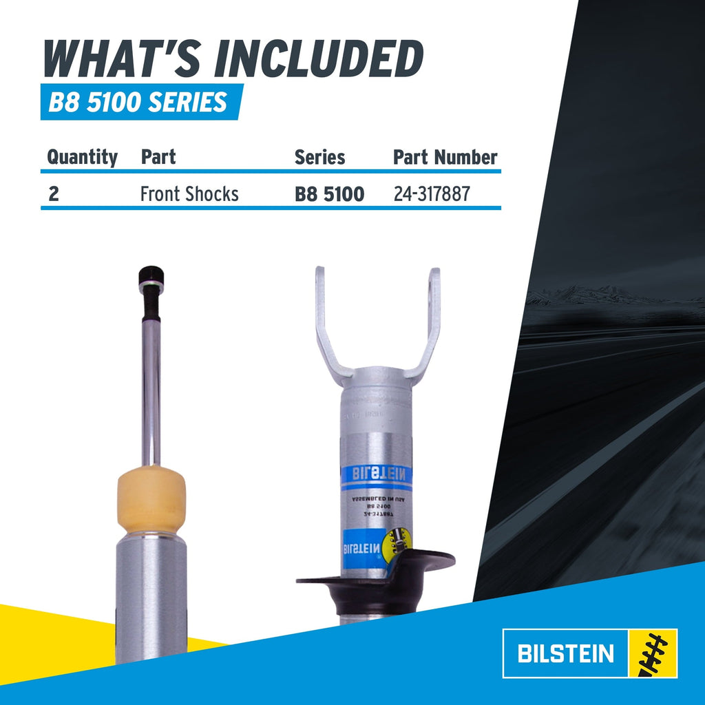 Bilstein Pair of Front B8 5100 Series Shocks Compatible with 2009-2018 RAM 1500 w/o Air Suspension | Provides 0-2.8 Front Lift