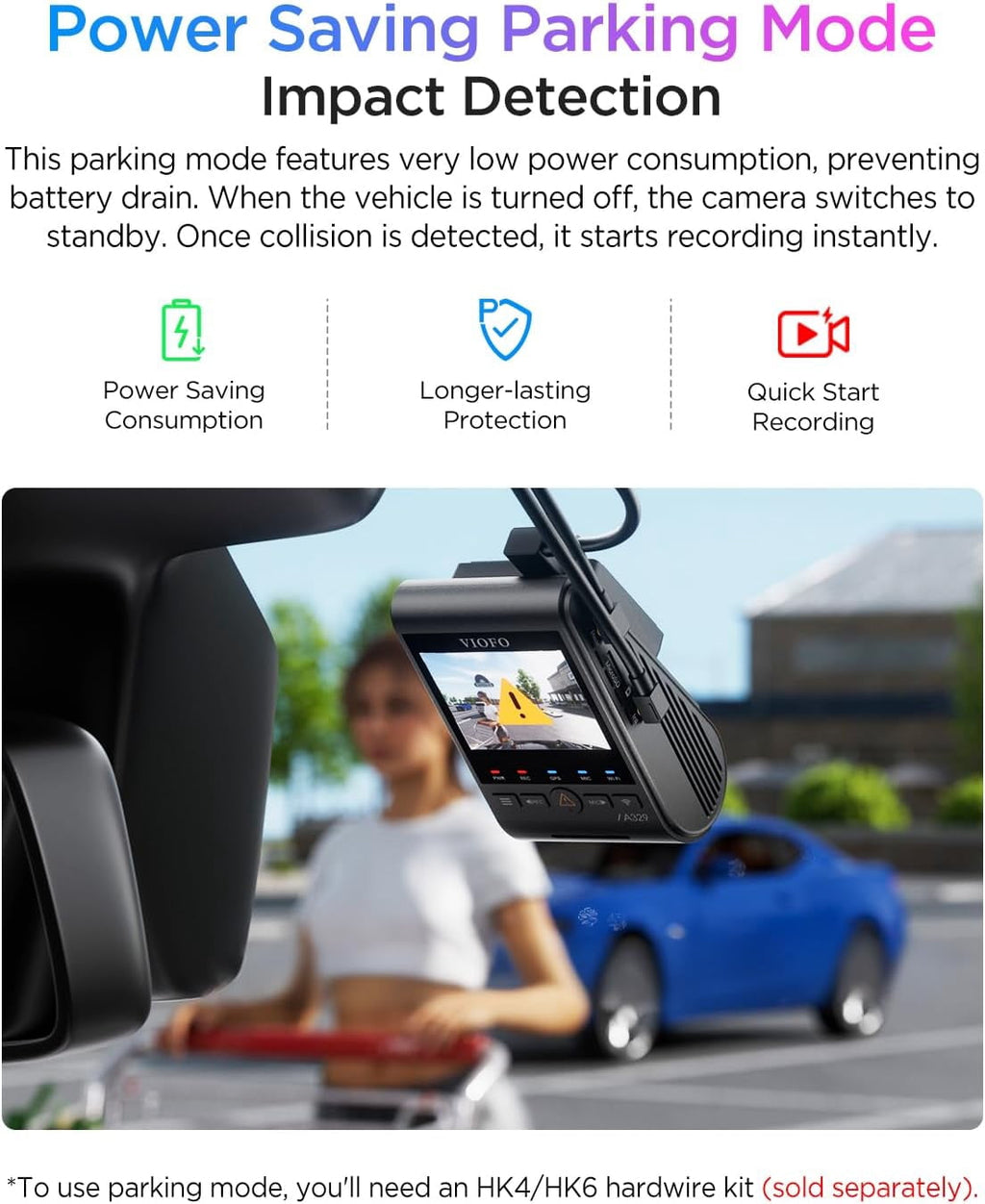 Bundle: VIOFO A329S 4K 3 Channel + HK4 Hardwire Kit with 8pcs Fuse Tap 4K Front + 2K Cabin Fisheye (210°) + 2K Rear, Power Saving Parking Mode,  STARVIS 2 Sensors, up to 4TB SSD Storage