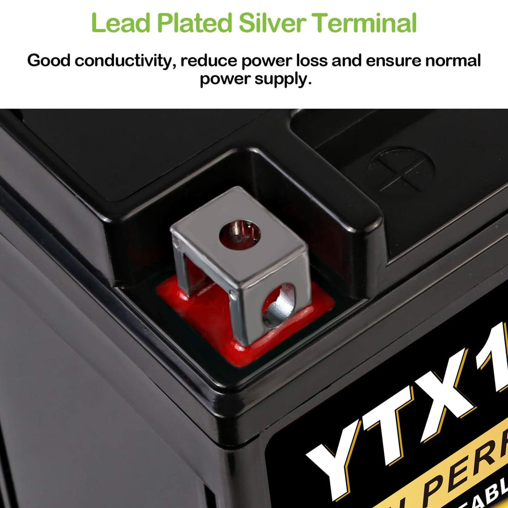 Anlibatt YTX14-BS Motorcycle Battery 12V 12Ah 200CCA Rechargeable Sealed Batteries Powersport Replacement for ATV, Scooter, Jet ski, Dirt Bike