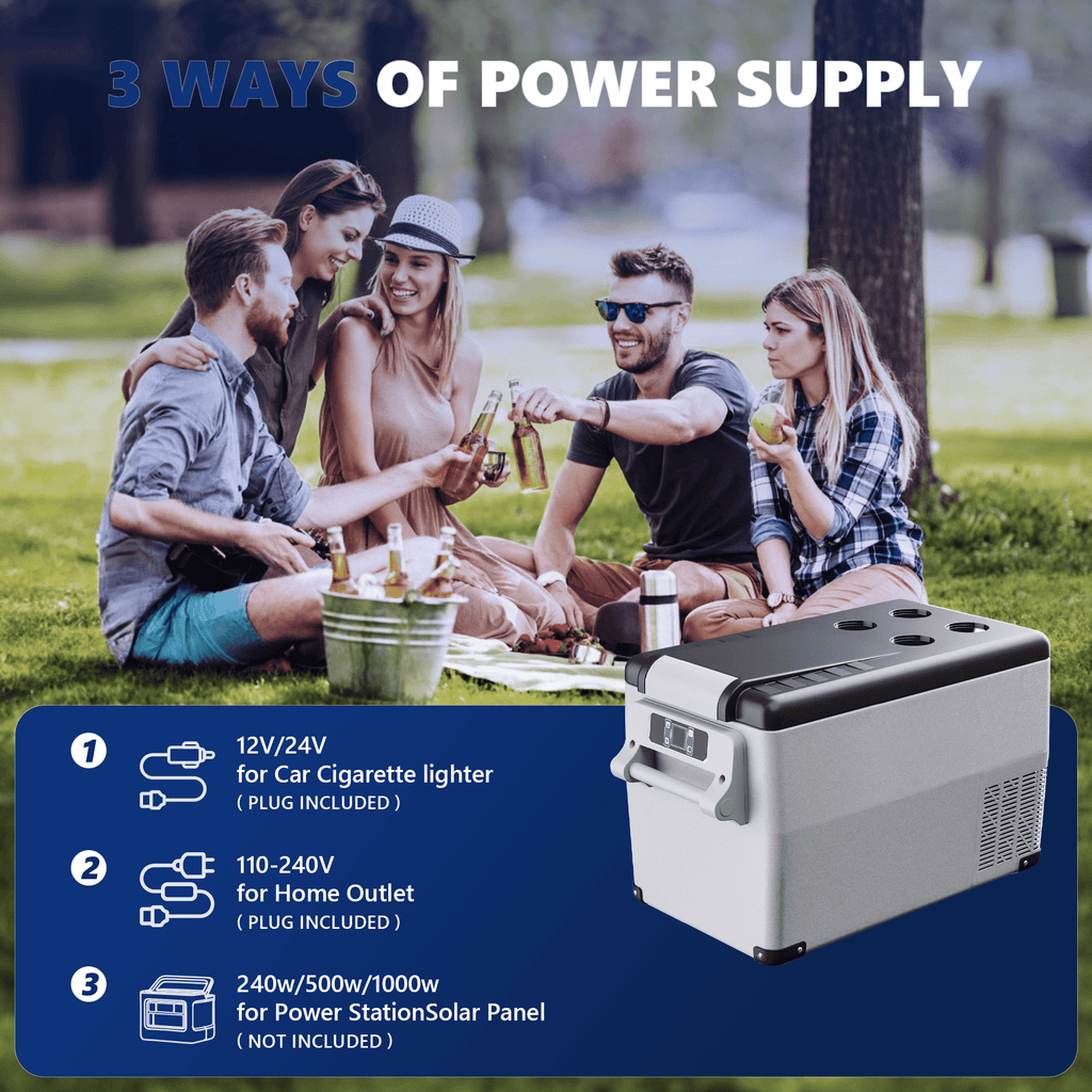 SIMZLIFE 12V Electric Car Refrigerator, 59QT RV Freezer Fridge, DC & AC - Home, Travel, Camping, Outdoor - Gray, 36.8 lb