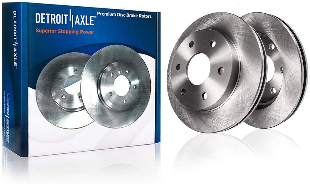 Detroit Axle - Front & Rear Disc Rotors Brake Pads Wheel Hubs + 24pc Lug Nuts w/key Replacement for Enclave Traverse Acadia - 38pc Set