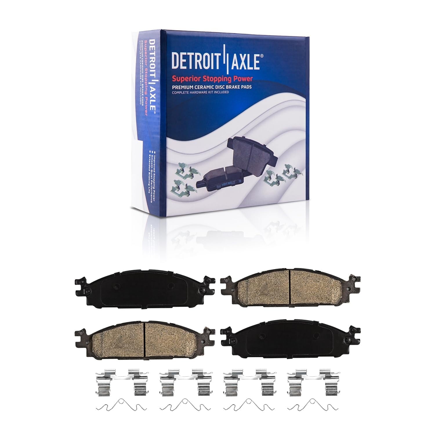 Detroit Axle - Brake Kit for 2011-2019 Ford Explorer Taurus, 2012-2019 Flex, 2011-2012 Lincoln MKS, Drilled Slotted Disc Brake Rotors Ceramic Brake Pads: 12.80 Front and 12.99 Rear Rotor