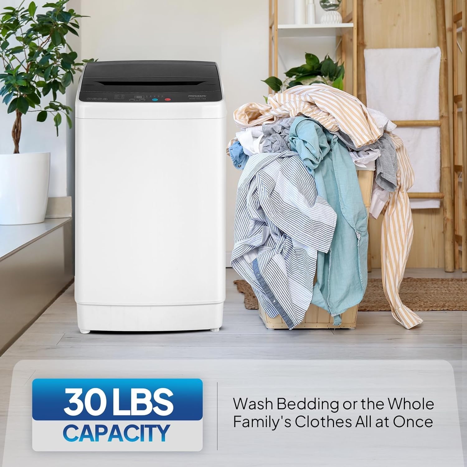 VINGLI 25LBS Full-Automatic Electric Laundry Machine . Portable Washing Machine with Stainless Steel Drum, 110V Compact Washer, Washer and Dryer Combo for Apartment, Dorms, RV, Grey