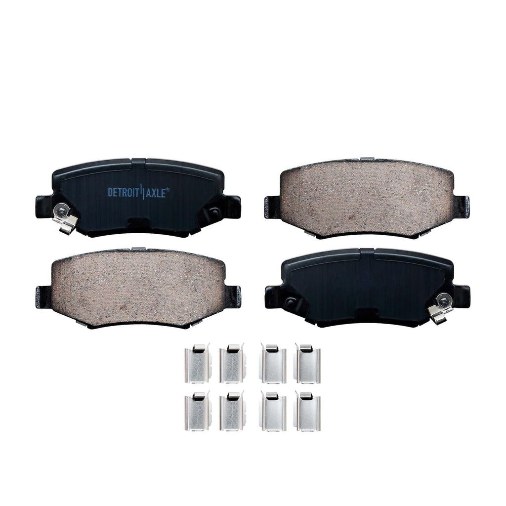Detroit Axle - Brake Pads for Dodge Nitro Jeep Liberty Wrangler JK, Front & Rear Ceramic Brake Pads w/Hardware Replacement