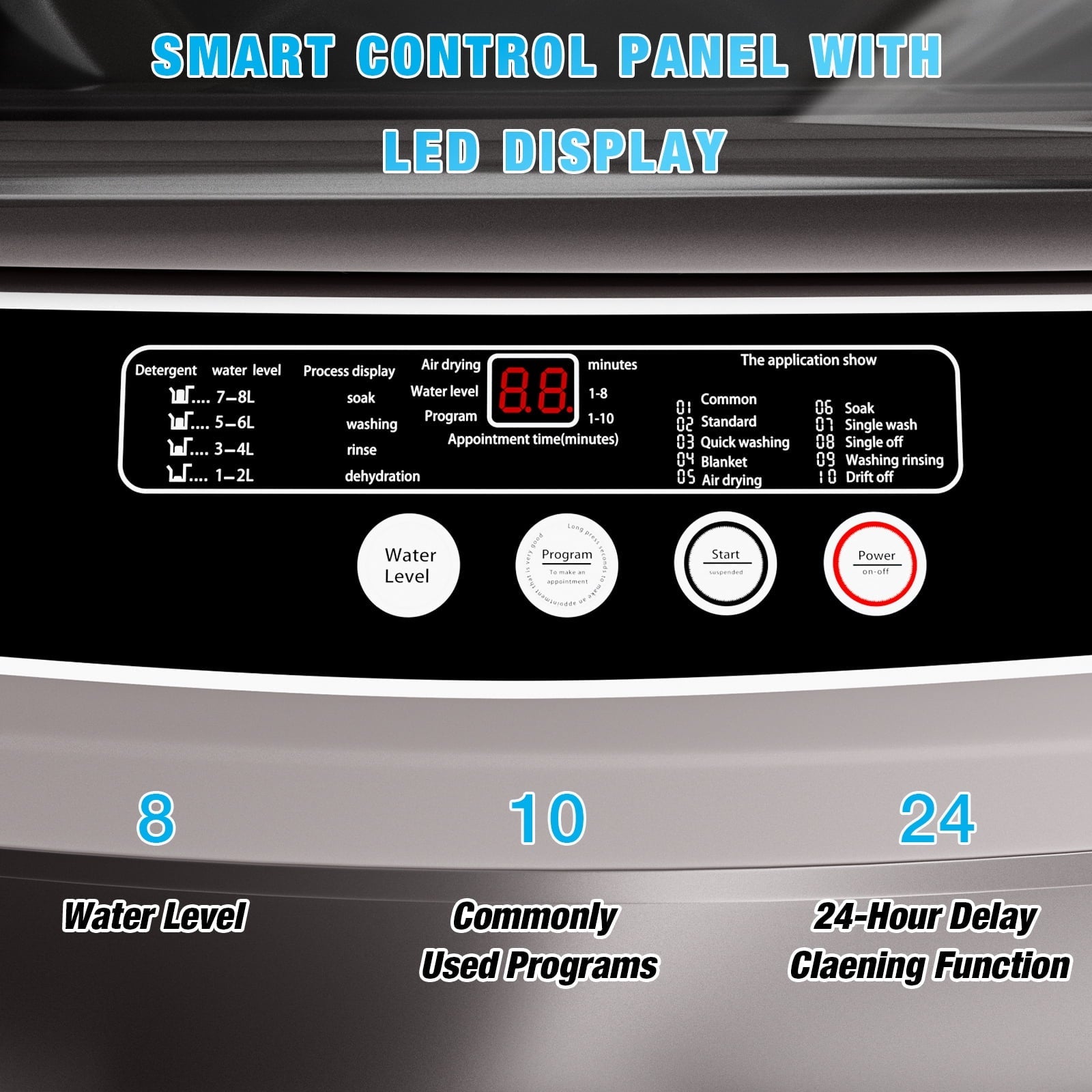 TABU Washer and Dryer Set, 19LBS Fully Automatic Washing Machine & 10LBS Clothes Dryer (White&White)