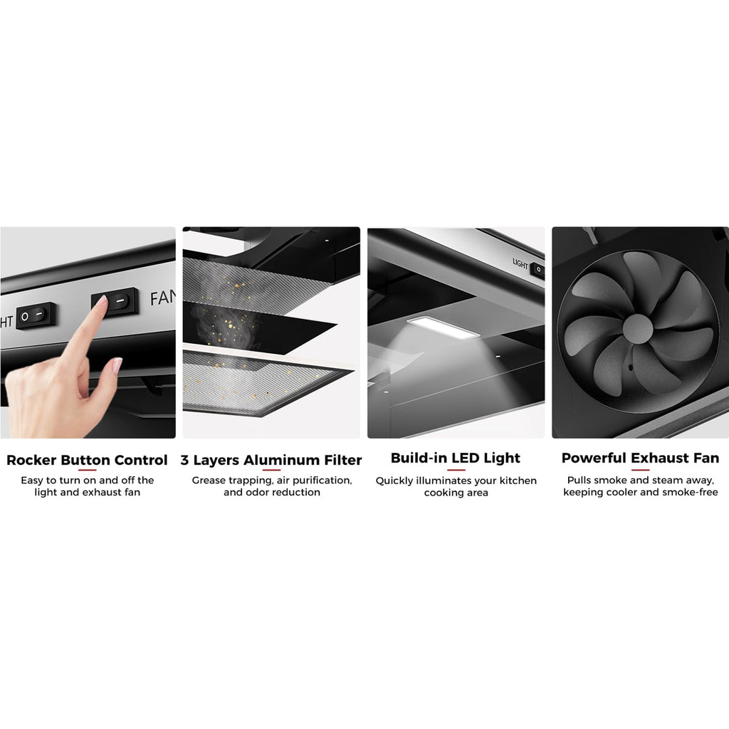 CAMPLUX Classic 17 In RV Propane Gas Range Oven with 3 Burners Cooktop, Stove Oven Combo, Stainless Steel