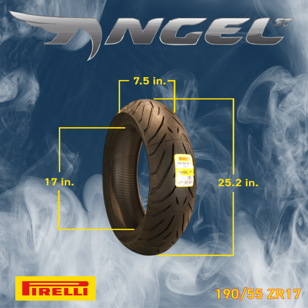 Pirelli Angel ST 120/70ZR17 (58W) Front & 190/55ZR17 (75W) Rear Motorcycle Tires - High-Performance Sport Touring Tire for Enhanced Grip, Durability & Stability - Fits Sport Touring Bikes