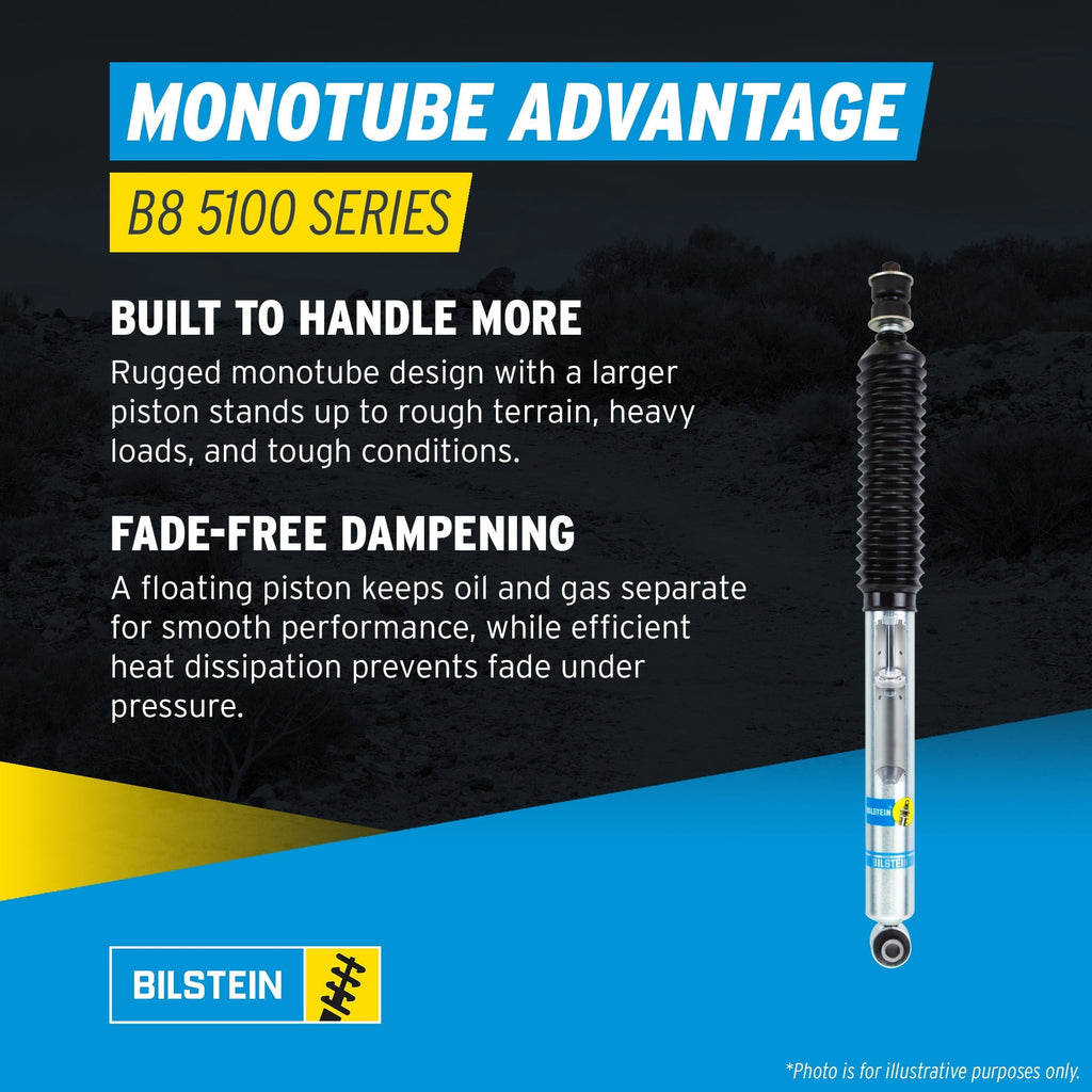 Bilstein Set of Front and Rear B8 5100 Series Shocks Compatible with 2019-2025 RAM 2500 w/o Air Suspension with 2-2.5 Front & 0-1 Rear Lift
