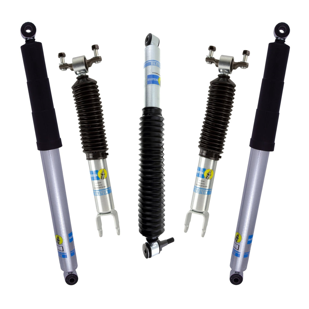 Bilstein Set of Front and Rear B8 5100 Series Shocks with Steering Stabilizer Compatible with 2011-2016 Silverado / Sierra 2500 / 3500 HD with 1.5 Front & 0-1 Rear Lift