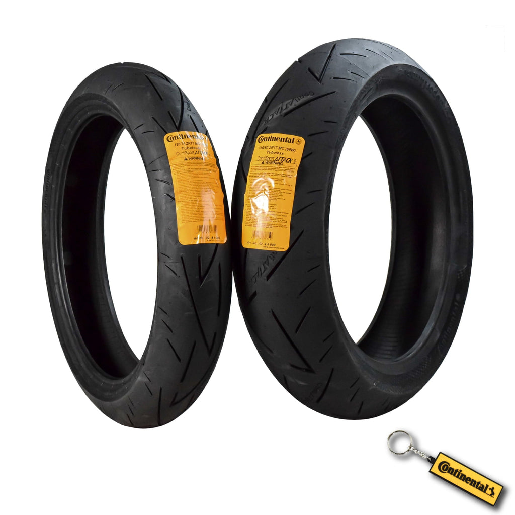 Continental ContiSportAttack 2 120/70ZR17 Front & 160/60ZR17 Rear Sports Motorcycle Tires - High-Performance Grip, Enhanced Stability, and Quick Warm-Up 120/70-17, 160/60-17