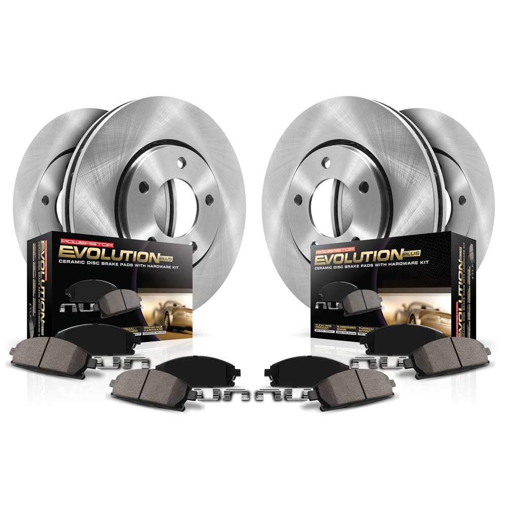 Power Stop Front and Rear Stock Replacement Brake Pad and Rotor Kit KOE4101 Fits 2018 Toyota RAV4