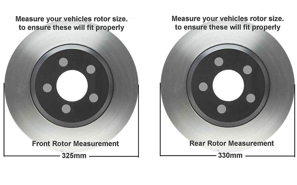 Detroit Axle - Brake Kit for 2011-2019 Ford Explorer Taurus, 2012-2019 Flex, 2011-2012 Lincoln MKS, Drilled Slotted Disc Brake Rotors Ceramic Brake Pads: 12.80 Front and 12.99 Rear Rotor