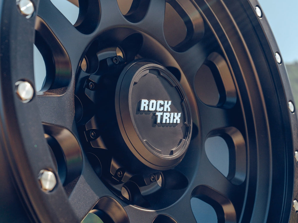 RockTrix RT111 18 inch Wheel 8x170 Compatible with Ford 1999+ F250 F350, 18x9 (-12 Offset, 4.5 Backspace), Black, Also fits 2000-2005 Excursion F-250 F-350 Super Duty