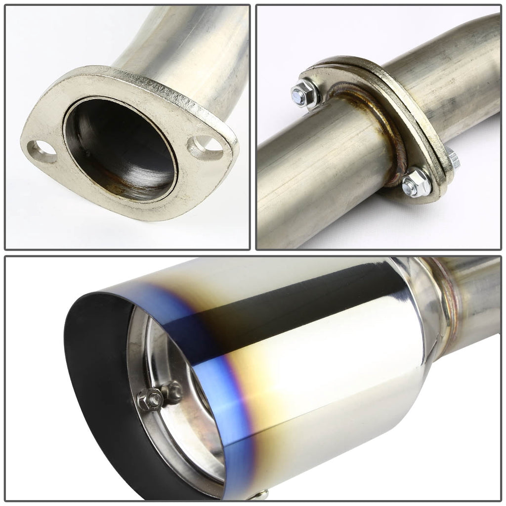 DNA Motoring 4 Burnt Muffler Tip Racing Catback Exhaust For 2009-2015 Nissan Maxima 3.5L V6