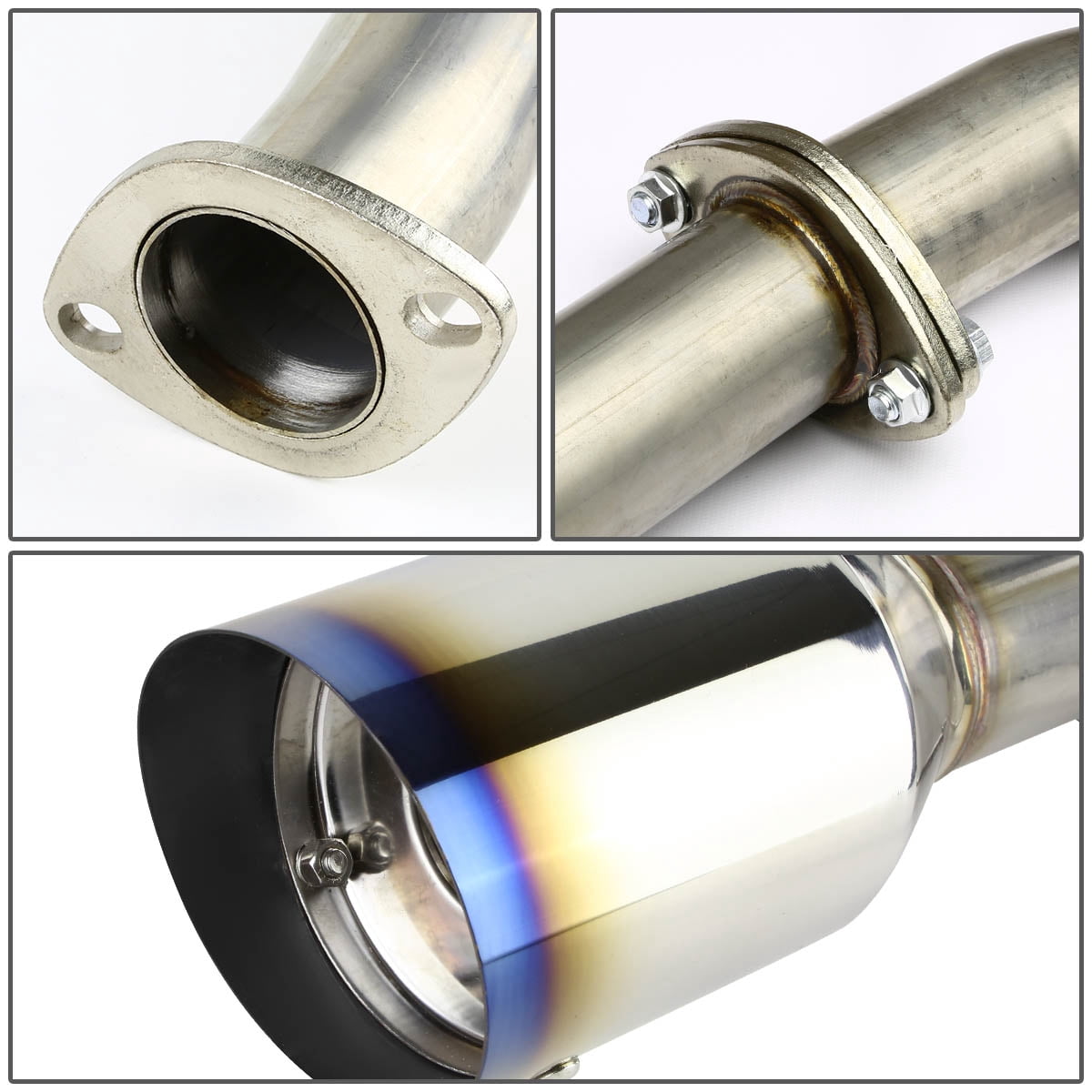 DNA Motoring 4 Burnt Muffler Tip Racing Catback Exhaust For 2009-2015 Nissan Maxima 3.5L V6