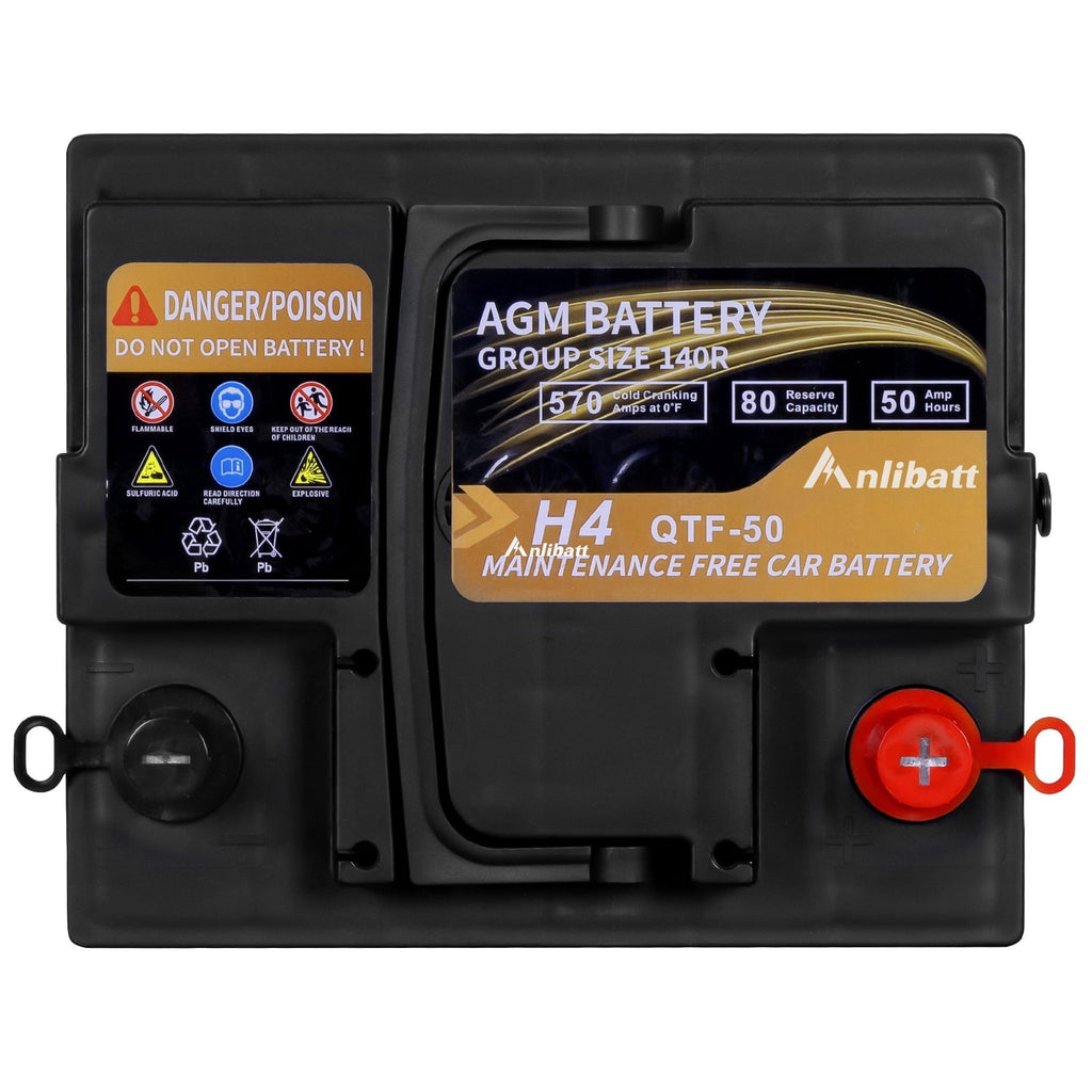 Anlibatt Platinum AGM Group 49 Battery, 12 Volt Rechargeable Automotive Batteries for Car, H8 900CCA 95Ah 160RC