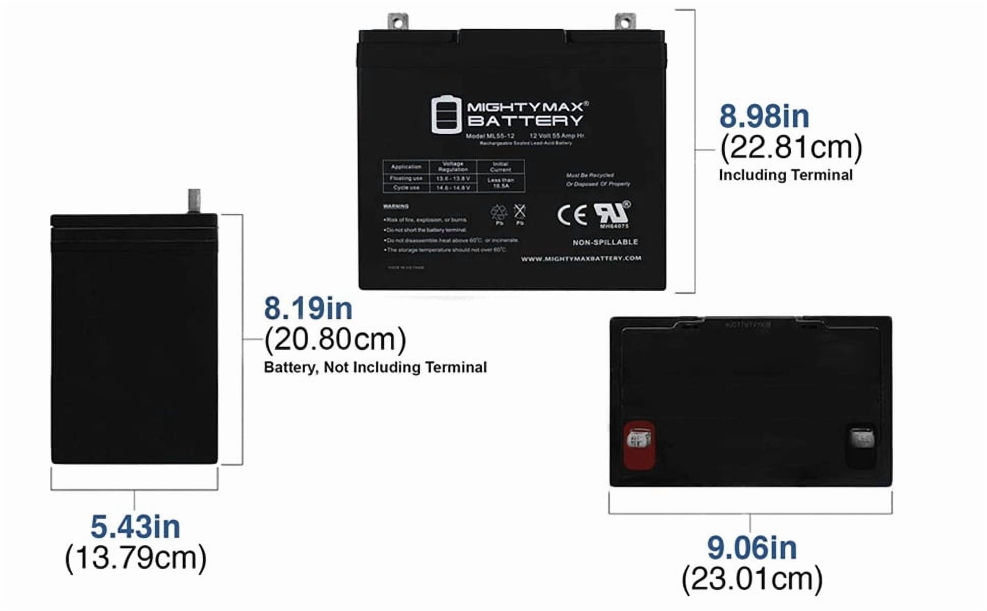 12V 55Ah Battery replacement for Quantum QG edge 2.0 Power Chair
