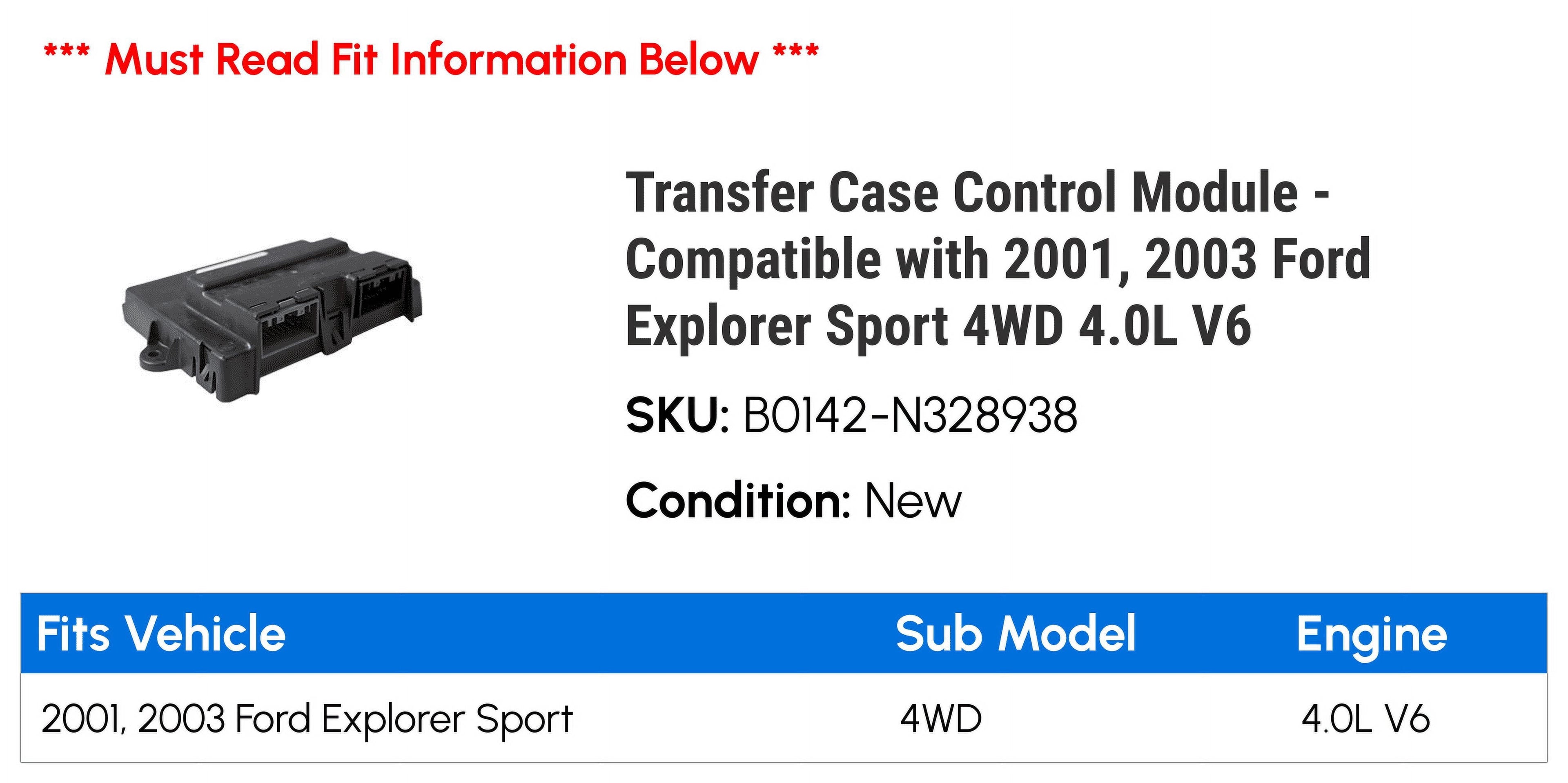Transfer Case Control Module - Compatible with 2001, 2003 Ford Explorer Sport 4WD 4.0L V6