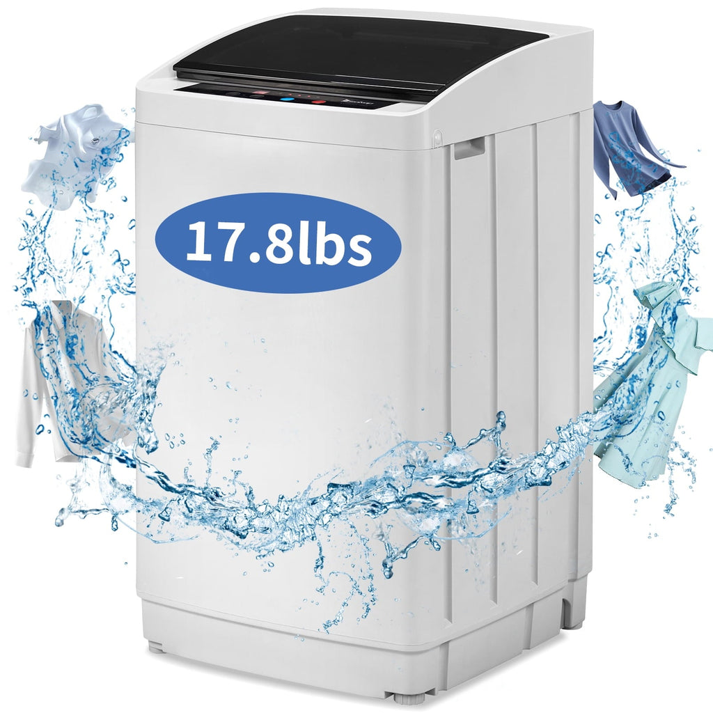 Ktaxon 17.8LBS Full Automatic Washing Machine and 3.5CuFt Portable Clothes Dryer Set, Compact Laundry Washer and Dryer Combo Set with Stainless Steel Inner Tub, for Apartment, Dorms, Home