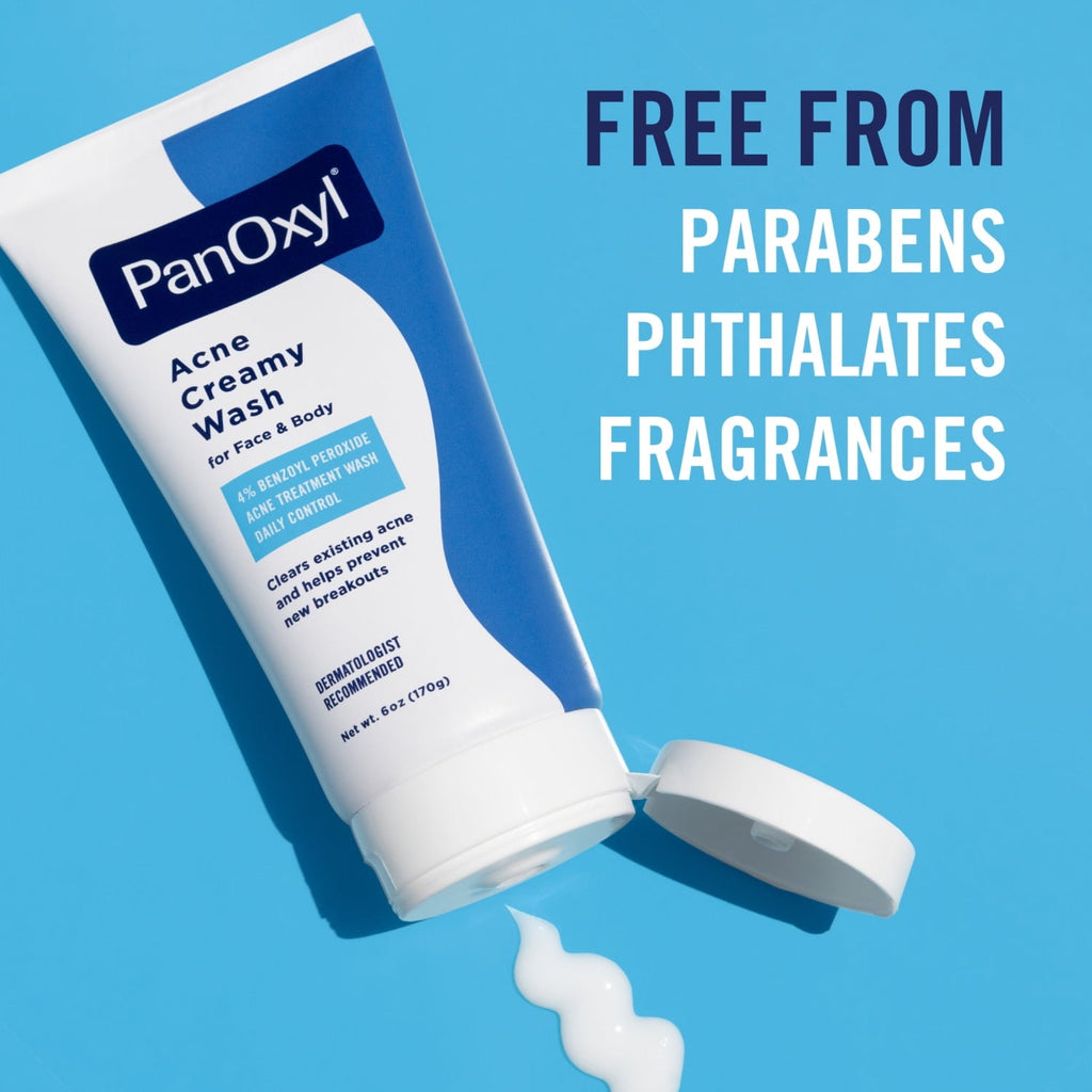PanOxyl 4% Benzoyl Peroxide Acne Creamy Wash, Clear Acne, 6.0 Oz