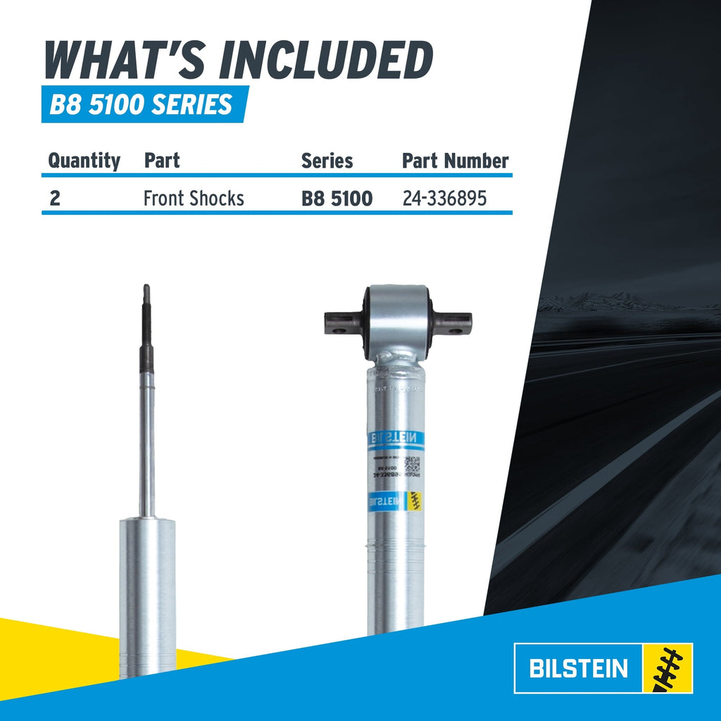 Bilstein Set of Front and Rear B8 5100 Series Shocks Compatible with 2014-2018 Silverado/Sierra 1500 with 0-1 Rear Lift | Provides 0-1.85 Front Lift